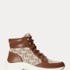Brown Women’s Ralph Lauren Rylee Monogram Jacquard High-Top Sneakers