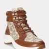 Brown Women’s Ralph Lauren Rylee Monogram Jacquard High-Top Sneakers