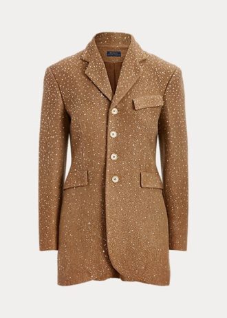 Brown Women’s Ralph Lauren Sequined Herringbone- Jackets