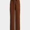 Brown Women’s Ralph Lauren Silk-Blend Wide-Leg Pants