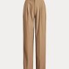 Brown Women’s Ralph Lauren Straight-Leg Wool-Blend Pants