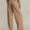 Brown Women’s Ralph Lauren Straight-Leg Wool-Blend Pants