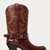 Brown Women’s Ralph Lauren Studded Calfskin Western Boots