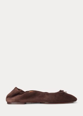 Brown Women’s Ralph Lauren The Suede Pony Ballet Flat Shoes Brown Women’s Ralph Lauren The Suede Pony Ballet Flat Shoes