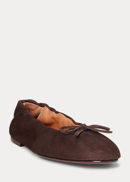 Brown Women’s Ralph Lauren The Suede Pony Ballet Flat Shoes Brown Women’s Ralph Lauren The Suede Pony Ballet Flat Shoes