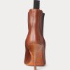 Brown Women’s Ralph Lauren Vachetta Calfskin Kitten-Heel Boots