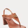Brown Women’s Ralph Lauren Westcott II Tumbled Leather Sandals