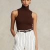 Brown Women’s Ralph Lauren Wool Sleeveless Turtleneck Sweaters Brown Women’s Ralph Lauren Wool Sleeveless Turtleneck Sweaters