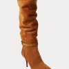 Brown Women’s Ralph Lauren Zoe Tall Sueded Calfskin Boots