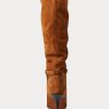 Brown Women’s Ralph Lauren Zoe Tall Sueded Calfskin Boots