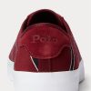 Burgundy Men’s Ralph Lauren Nelson Striped Wool-Cotton Sneakers