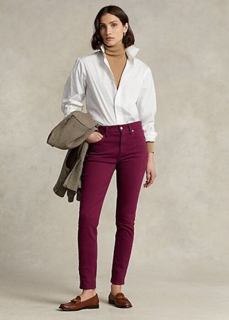 Burgundy Women’s Ralph Lauren Tompkins High-Rise Skinny Jeans