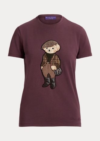 Burgundy Women’s Ralph Lauren Tweed Polo Bear Cotton T Shirts Burgundy Women’s Ralph Lauren Tweed Polo Bear Cotton T Shirts