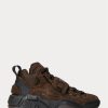 Chocolate Men’s Ralph Lauren PS100 High-Top Suede Sneakers