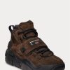 Chocolate Men’s Ralph Lauren PS100 High-Top Suede Sneakers