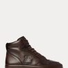Chocolate Women’s Ralph Lauren Jaemyn Calfskin High-Top Sneakers