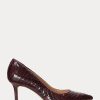 Chocolate Women’s Ralph Lauren Lanette Faux-Snakeskin Heels