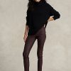 Chocolate Women’s Ralph Lauren Stretch Lambskin Skinny Pants