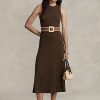 Chocolate Women’s Ralph Lauren Stretch Waffle-Knit Sleeveless Dress Chocolate Women’s Ralph Lauren Stretch Waffle-Knit Sleeveless Dress