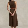 Chocolate Women’s Ralph Lauren Stretch Waffle-Knit Sleeveless Dress Chocolate Women’s Ralph Lauren Stretch Waffle-Knit Sleeveless Dress