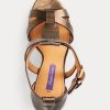 Copper Women’s Ralph Lauren Dakota Metallic Calfskin Sandals