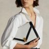Cream/Black Women’s Ralph Lauren Polo ID Suede Envelope Crossbody Bags