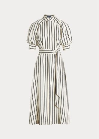 Cream / Black Women’s Ralph Lauren Striped Mulberry Silk Dress Cream / Black Women’s Ralph Lauren Striped Mulberry Silk Dress