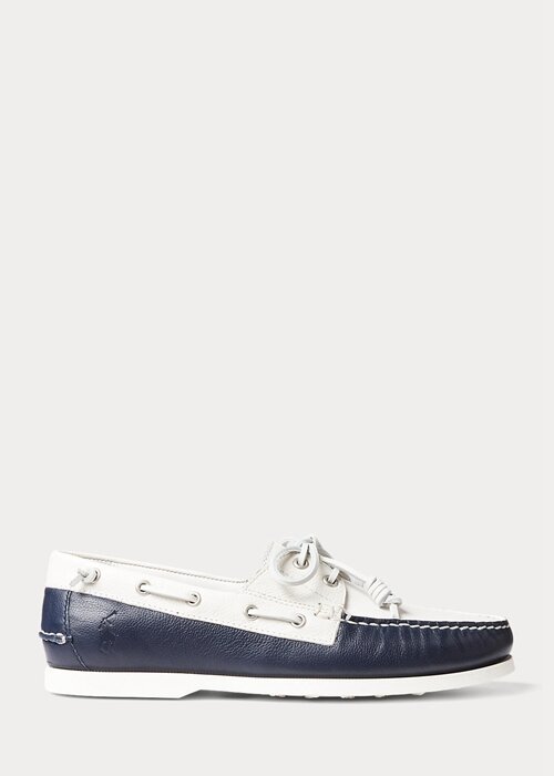 Cream / Navy Men’s Ralph Lauren Merton Two-Tone Leather Casual Shoes Cream / Navy Men’s Ralph Lauren Merton Two-Tone Leather Casual Shoes