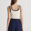 Cream / Navy Women’s Ralph Lauren Two-Tone Cotton-Blend Sleeveless Sweaters