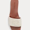 Cream Women’s Ralph Lauren Andela Calf-Suede Sandals