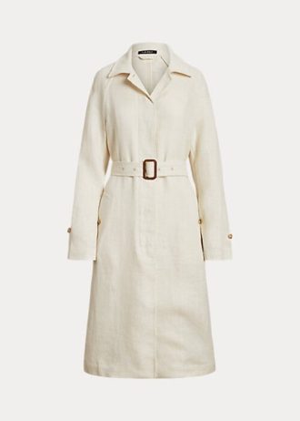cream women s ralph lauren belted herringbone linen coats 2 330x462 - Cream Women's Ralph Lauren Belted Herringbone Linen Coats