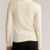 Cream Women’s Ralph Lauren Buttoned Cashmere Turtleneck Sweaters Cream Women’s Ralph Lauren Buttoned Cashmere Turtleneck Sweaters