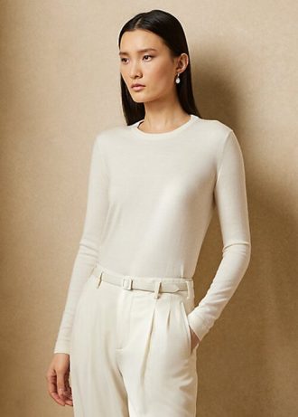 Cream Women’s Ralph Lauren Cashmere Crewneck Sweaters