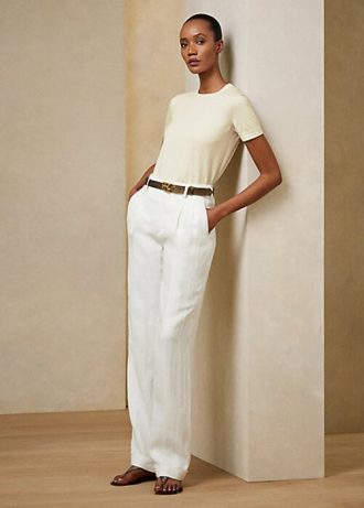 Cream Women’s Ralph Lauren Cashmere Jersey Short-Sleeve Sweaters