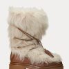 Cream Women’s Ralph Lauren Celia Shearling & Burnished Leather Boots Cream Women’s Ralph Lauren Celia Shearling & Burnished Leather Boots