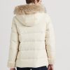 Cream Women’s Ralph Lauren Faux Fur-Trim Down Coats