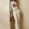 Cream Women’s Ralph Lauren Flag Cashmere Crewneck Sweaters Cream Women’s Ralph Lauren Flag Cashmere Crewneck Sweaters