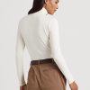 Cream Women’s Ralph Lauren Jersey Turtleneck T Shirts
