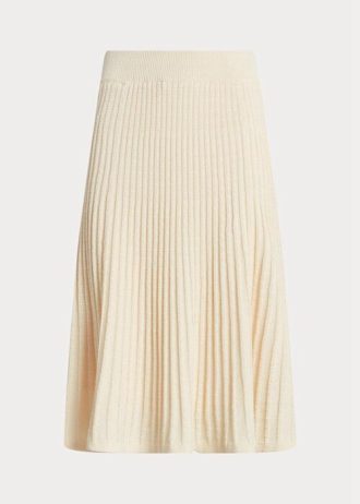 Cream Women’s Ralph Lauren Linen-cotton Knit Skirts