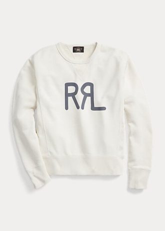 Cream Women’s Ralph Lauren Logo French Terry Crewneck Sweatshirts