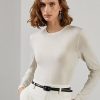 Cream Women’s Ralph Lauren Merino Wool Crewneck Sweaters
