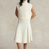 Cream Women’s Ralph Lauren Multi-cable Wool-cashmere A-line Skirts