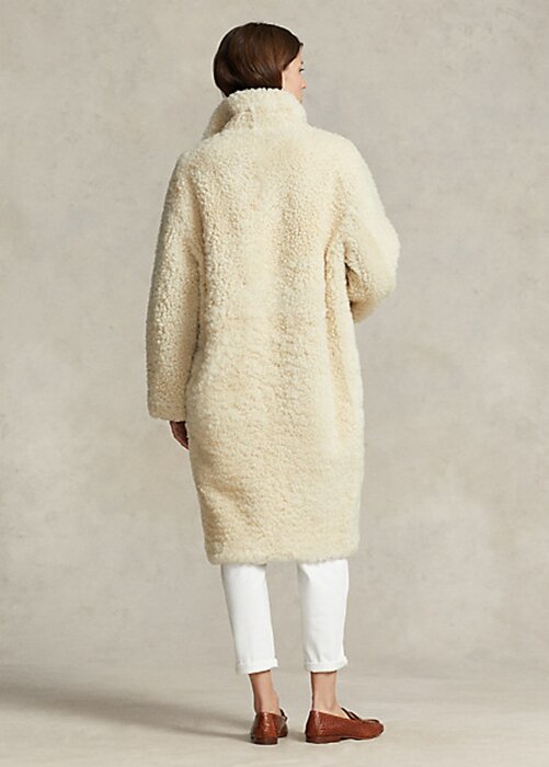 Cream Women’s Ralph Lauren Oversize Reversible Shearling Coats Cream Women’s Ralph Lauren Oversize Reversible Shearling Coats