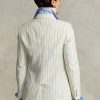 Cream Women’s Ralph Lauren Pinstripe Cotton-Linen-Wool Blazers