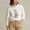 Cream Women’s Ralph Lauren Polo Bear Fleece Crewneck Sweatshirts