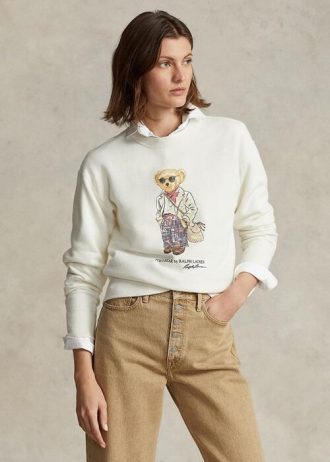 Cream Women’s Ralph Lauren Polo Bear Fleece Crewneck Sweatshirts Cream Women’s Ralph Lauren Polo Bear Fleece Crewneck Sweatshirts
