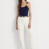 Cream Women’s Ralph Lauren Stretch Cady Tapered Pants