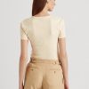 Cream Women’s Ralph Lauren Stretch Cotton T Shirts