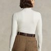 Cream Women’s Ralph Lauren Stretch Ribbed Turtleneck T Shirts