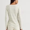 Cream Women’s Ralph Lauren Striped Cotton-Blend Henley Tops